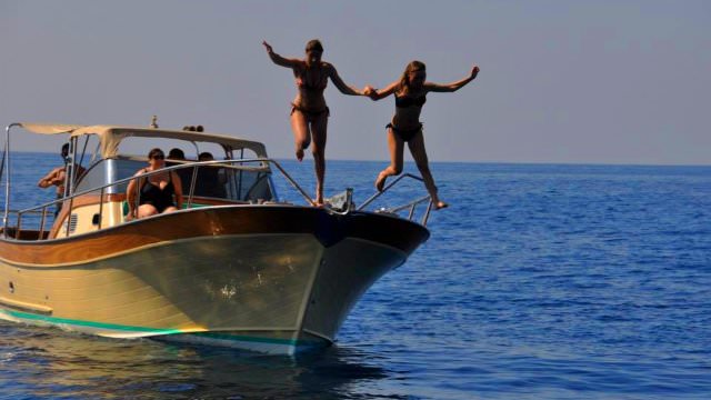 We take time on our boating excursions for a little plunge in the Mediterranean to cool off and refresh! 